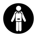 School going child icon / black vector