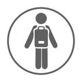 School going child icon / gray vector