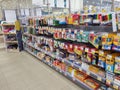 School goods on supermarket shelves Royalty Free Stock Photo