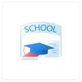 School graduation flat icon