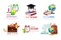 School Graduation Icons Set Royalty Free Stock Photo