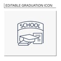 School graduation line icon