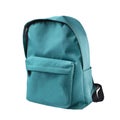 School green backpack isolated on white Royalty Free Stock Photo