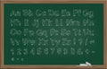 School green blackboard with hand drawn chalk font. Vector illustration. Royalty Free Stock Photo