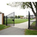 School grounds through a gate Royalty Free Stock Photo