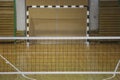 School gym indoor with volleyball net Royalty Free Stock Photo