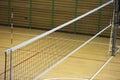 School gym indoor with volleyball net Royalty Free Stock Photo