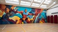 A school gymnasium wall mockup Teachers day Wallpapers HD mockups