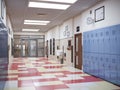 School hallway interior Royalty Free Stock Photo