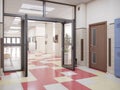 School hallway interior