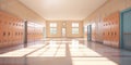 School hallway with lockers