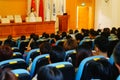 The school held a lecture on psychological health education for parents of students