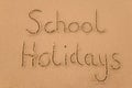 School holidays in sand