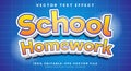 School Homework 3d editable text effect Royalty Free Stock Photo