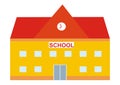 School house, yellow facade and red rooftop, eps. Royalty Free Stock Photo