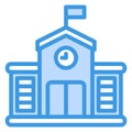 School icon in blue style for any projects Royalty Free Stock Photo