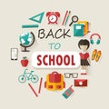 School icons set Royalty Free Stock Photo