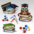 School icons set Royalty Free Stock Photo