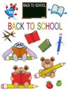 School icons set.