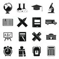 School icons set, simple ctyle