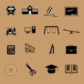 School icons set Royalty Free Stock Photo