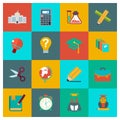 School icons set vector Royalty Free Stock Photo