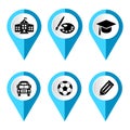 School icons set. Vector illustration Royalty Free Stock Photo