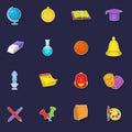 School icons set vector sticker Royalty Free Stock Photo