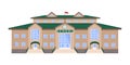 School isolated image, classic, strictly symmetrical building Royalty Free Stock Photo