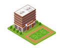 School isometric building study education