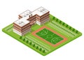 School isometric building study education