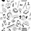 School item pattern on white Royalty Free Stock Photo