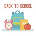 School items flat illustration