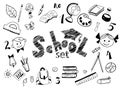 School items set Royalty Free Stock Photo