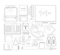 School items. Vector flat design concepts of education. Education school icons set Royalty Free Stock Photo