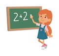 School kid primary education character vector.