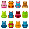 School kids school backpack Back to School rucksack vector illustration Royalty Free Stock Photo