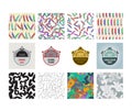 School kit. Vector design elements and seamless patterns on the theme of education Royalty Free Stock Photo