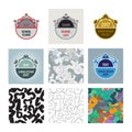 School kit. Vector design elements and seamless patterns on the theme of education Royalty Free Stock Photo