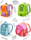 School Knapsack Set Royalty Free Stock Photo