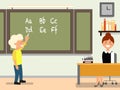 School language lesson flat vector illustration