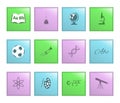 School lessons icon on a colored buttons Royalty Free Stock Photo