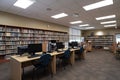 school library with books and computers for students to learn, research, and explore