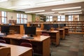 school library with books and computers for students to learn, research, and explore