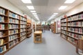 school library with bookshelves filled with reading materials for students and faculty