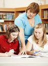 School Library - Serious Studies Royalty Free Stock Photo