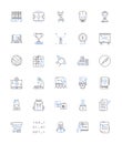 School line icons collection. Education, Learning, Curriculum, Classroom, Teacher, Student, Homework vector and linear