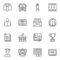 School line icons set