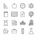 School line style icon set vector design Royalty Free Stock Photo