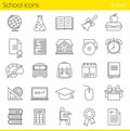 School linear icons set